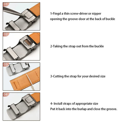 Men's Leather Belts Fashion Automatic Buckle PU Male Belts Luxury Business Designer Black Brown 115 125 135cm