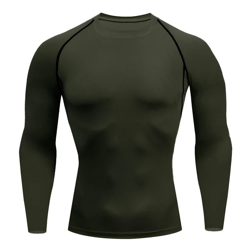 Men's Long Sleeves T-shirt Fitness Sportswear Spring Autumn Athletic Quick Dry T-shirt Gym Running Sports Outdoor Tops for Men