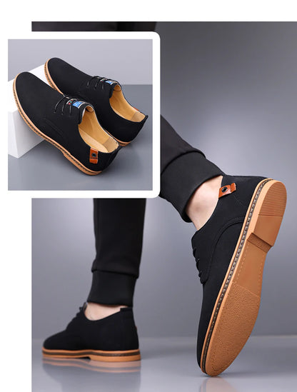 Men's Casual Business Leather Shoes Men Fashion Lace-up Derby Shoe Mens Light Comfortable Outdoor Driving Flats