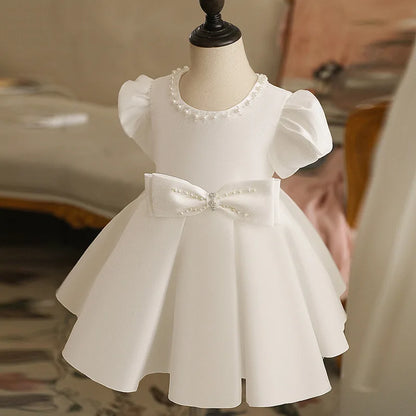 Classic Beading Princess Dresses For Kid Girls Birthday Party Infant Luxury Ball Gown Children Baptism Childen Formal Dresses