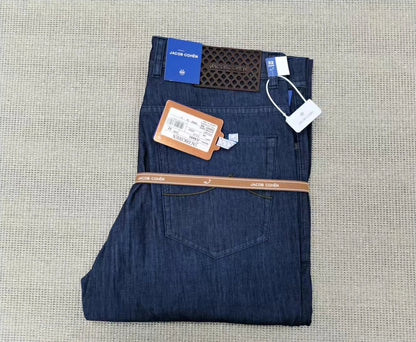 Jeans Thin Cotton Men 2026 Spring Summer new fashion straight breathable outdoors comfort Zipper Big size 30-40 Pants