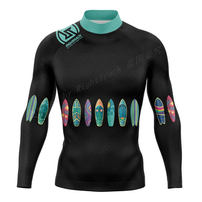 RT Rashguard Snorkeling Color Block Long Sleeve Surf Shirt UV Protection Swimwear UPF Summer Diving Sunscreen Beachwear