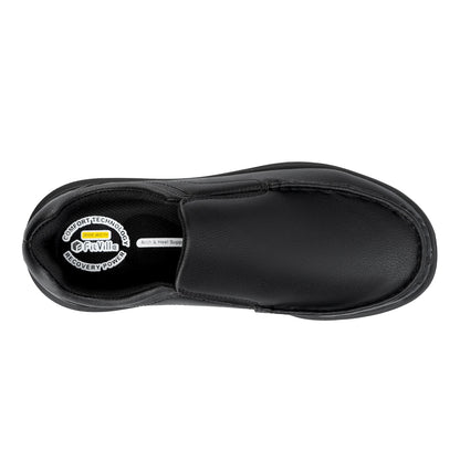 Men's Shoes Wide Width Leather Slip-On Casual Shoes Lightweight For Swollen Feet with Arch Support Pain Relief