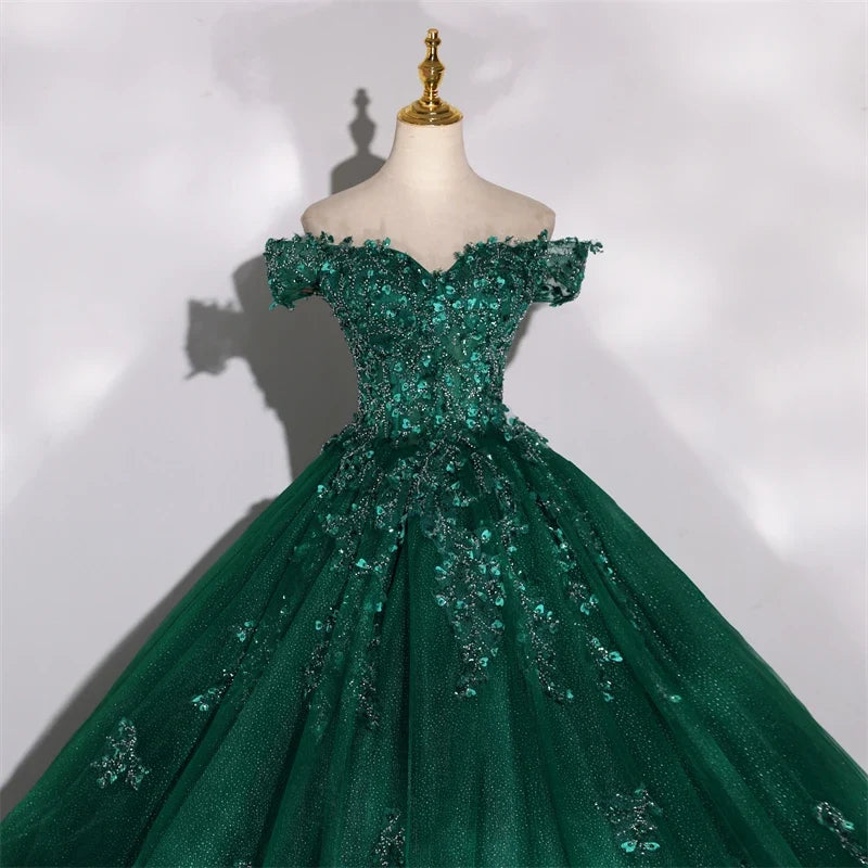 Customized 15 Quinceanera Dresses Ball Gown Luxury Glitter Party Dresses Elegant Off Shoulder 15 Yearl Old Dress Prom Gown 2025