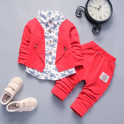 New Baby Clothes Boys Gentleman Suit Spring Autumn Children Fashion Jacket Pants 2Pcs/Set Toddler Casual Costume Kids Tracksuits