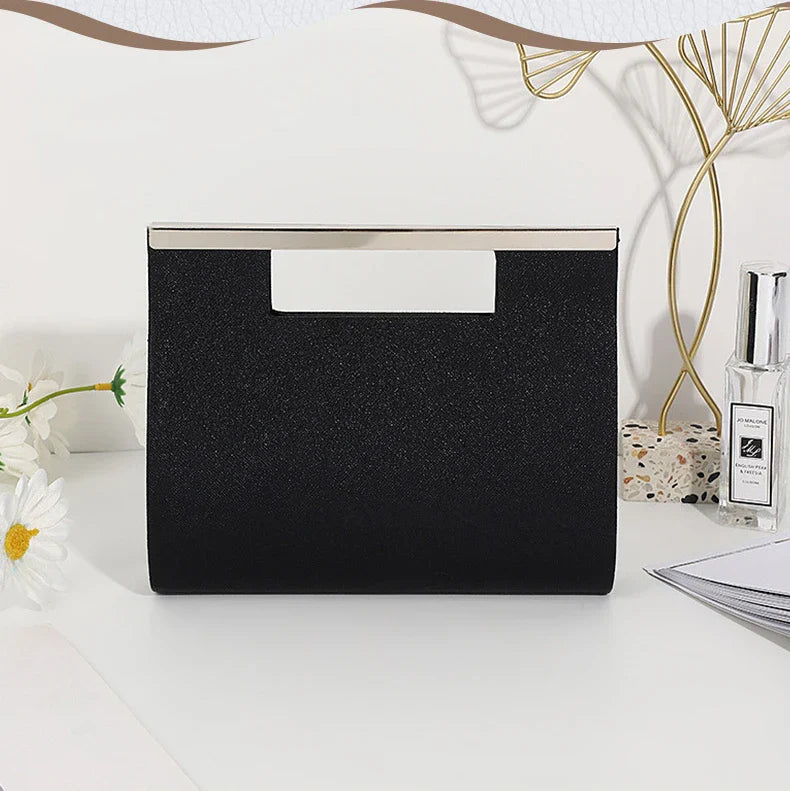 Luxury Designer Black Sparkle Handbag Elegant Women Crystal Shiny Evening Bag Dinner Party Bling Clutch Purse Shoulder Bag 2023