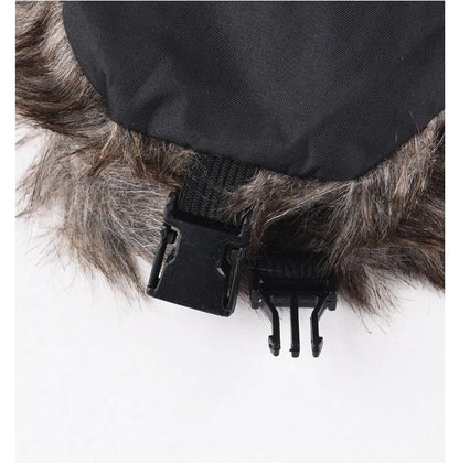 Men's Warm Soldier Hat Winter Pilot Patrolman Earmuffs Polyester Fiber Warm Russian Ski Hat Windproof Cold Pilot Hats