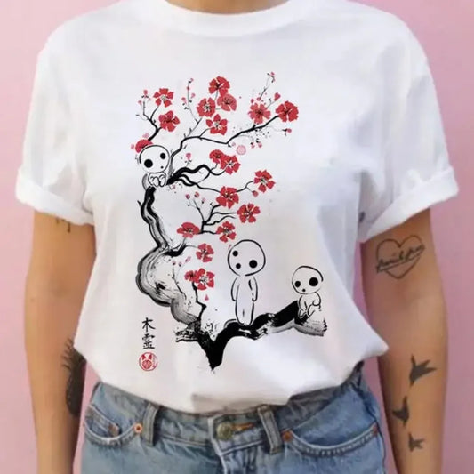 Summer men and women short-sleeved Studio Ghibli Totoro T-shirt Harajuku Kawaii Totoro Ghibli comfortable casual T-shirt Y2k Top