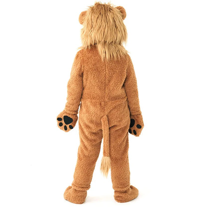 2-12Y Lion King Costume for Boys Deluxe Full Set Halloween Purim Animal Themed Party Fancy Dress Fleece