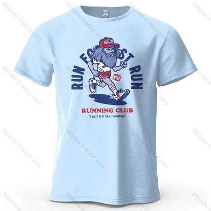 Running Club Printed Men's T-Shirt 100% Cotton Oversized Fitness Motivation Graphic Tees for Women Tops Tees Streetwear