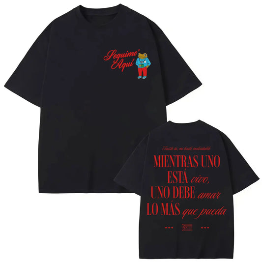 Rapper Bad Bunny Merch T-shirt Fashion Hip Hop Pop Music Short Sleeve T-shirts Men Women Casual Loose Cotton T Shirts Streetwear
