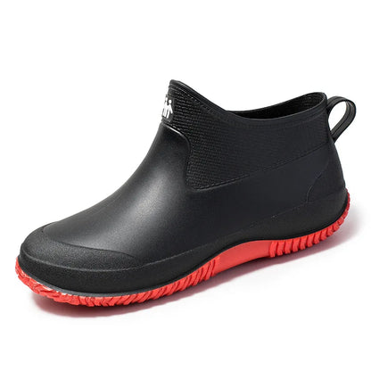 Men's Rain Boots Women's Ankle Water Shoes Non-slip Waterproof Safety Work Shoes Warm Cotton Platform outer wear Couple Lovers