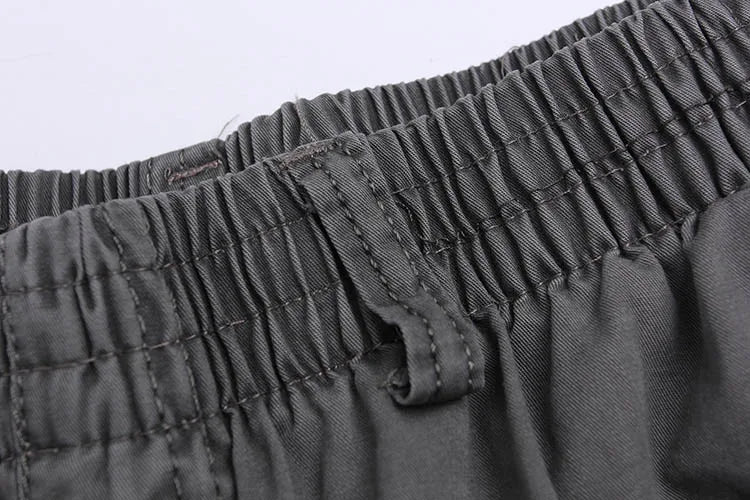 Spring Men cargo cotton pants pocket large size big 8XL 10XL 9XL 140KG loose out door casual safari style pants black 46 48 50