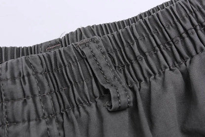 Spring Men cargo cotton pants pocket large size big 8XL 10XL 9XL 140KG loose out door casual safari style pants black 46 48 50