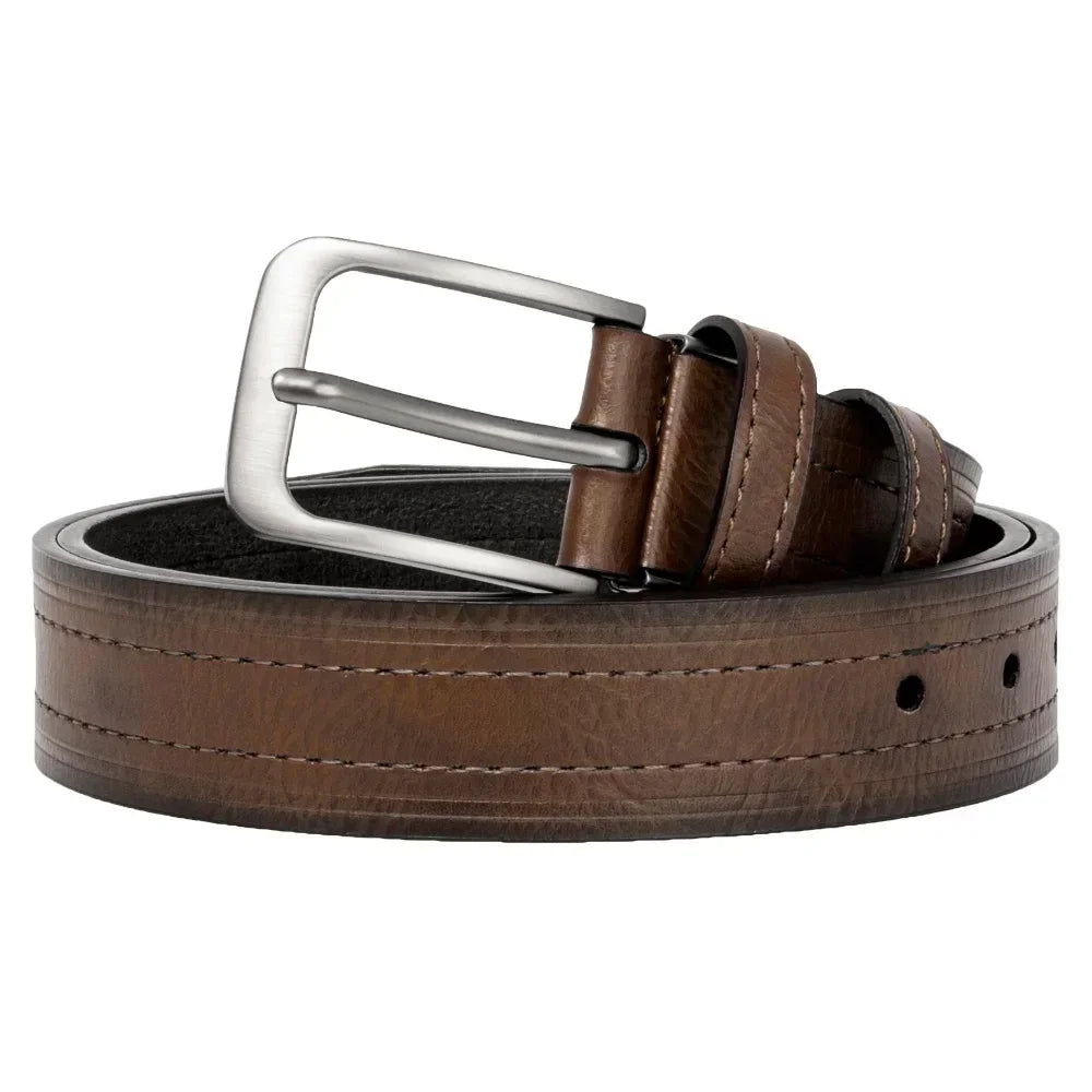 Men's Leather Fashion Classic Belt Metal Pin Buckle Casual Men's PU Leather Alloy Pin Square Buckle Belt Business Belts