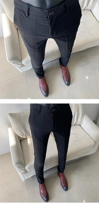 Summer Light Thin Men's Suit Pants 2026 New High Quality Men Formal Business Office Social Solid Color Slim Fit Casual Trousers