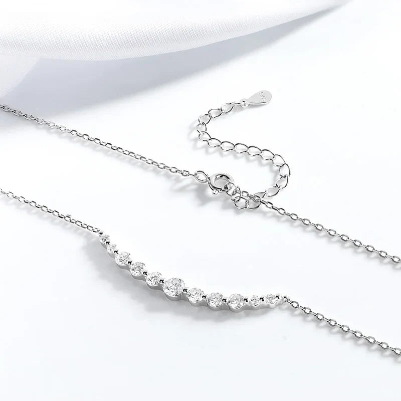Total 1.1ct 100% All Moissanite Necklace for Women Sparkling Lab Diamond Pendant Jewelry 100% S925 Sterling Silver