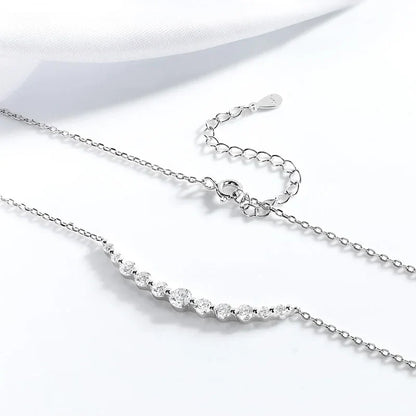 Total 1.1ct 100% All Moissanite Necklace for Women Sparkling Lab Diamond Pendant Jewelry 100% S925 Sterling Silver
