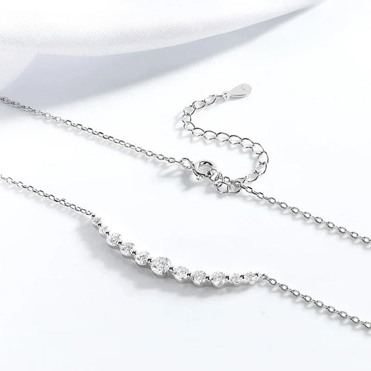 Total 1.1ct 100% All Moissanite Necklace for Women Sparkling Lab Diamond Pendant Jewelry 100% S925 Sterling Silver