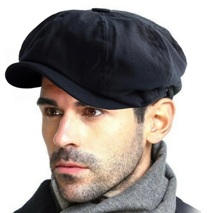 British Style Newsboy Men Cotton Ascot Dad Khaki Male Spring Autumn Vintage Brand Octagonal Flat