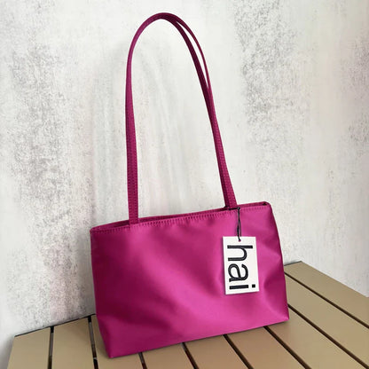 2026 Luxury Shoulder Bags Silk Women's Handbag Square Underarm Bag Ins Famous Brand Commuter Bag Contrasting Color Macaron Totes