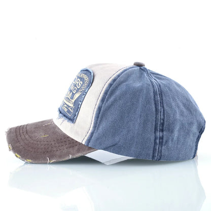 Vintage Washed Denim Baseball Cap For Men And Women Snapback Trucker Hat With Letter Patch Spring Autumn Unisex Hip Hop Cap