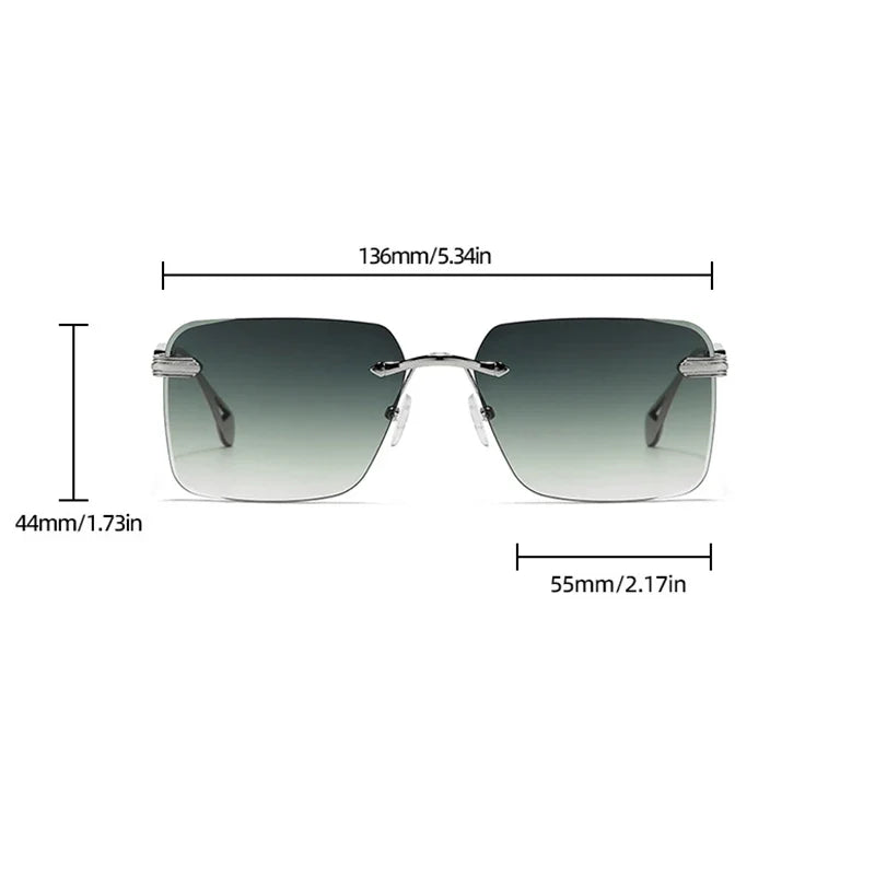 2024 Fashion Sunglasses For Men Luxe Rimless Sunglasses Women Trendy Vintage Glasses Lunette Soleil Femme Gafas De Sol Hombre
