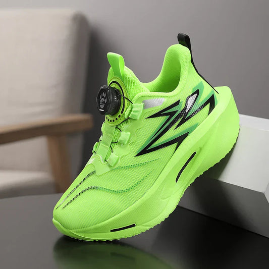 Children‘s Basketball Shoes Non-slip Breathable Sports Training Shoes Outdoor Lace-up Boys Girls Knit Jogging Shoes Gym Sneakers