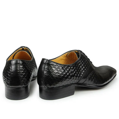 Luxury Men's Leather Shoes Leather Breathable Business Formal Shoes Wear Slip Casual Shoes High-end Height Increasing Lace Up