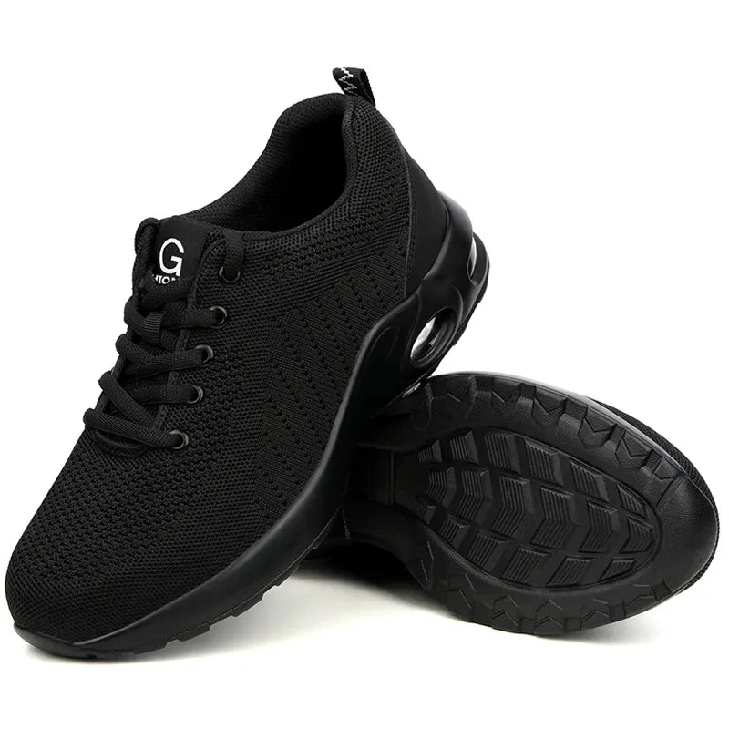 Air Cushion Work Safety Shoes For Men Women Breathable Work Sneakers Steel Toe Work Shoes Anti-puncture Safety Protective Shoes