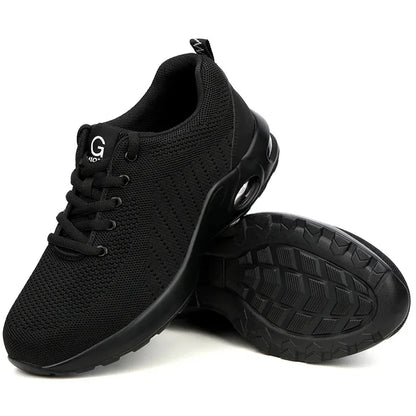Air Cushion Work Safety Shoes For Men Women Breathable Work Sneakers Steel Toe Work Shoes Anti-puncture Safety Protective Shoes