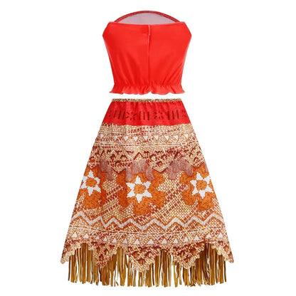 New Disney Movie Moana Girl Dress Halloween Cosplay Party Costume Princess Fancy Clothes Children Vaiana Outfit Dress