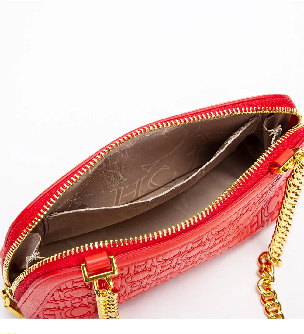 2024 Seasonal New Fashionable and Minimalist Women's Chain Shoulder Bag Solid Color Versatile Letter Print Design Exquisite