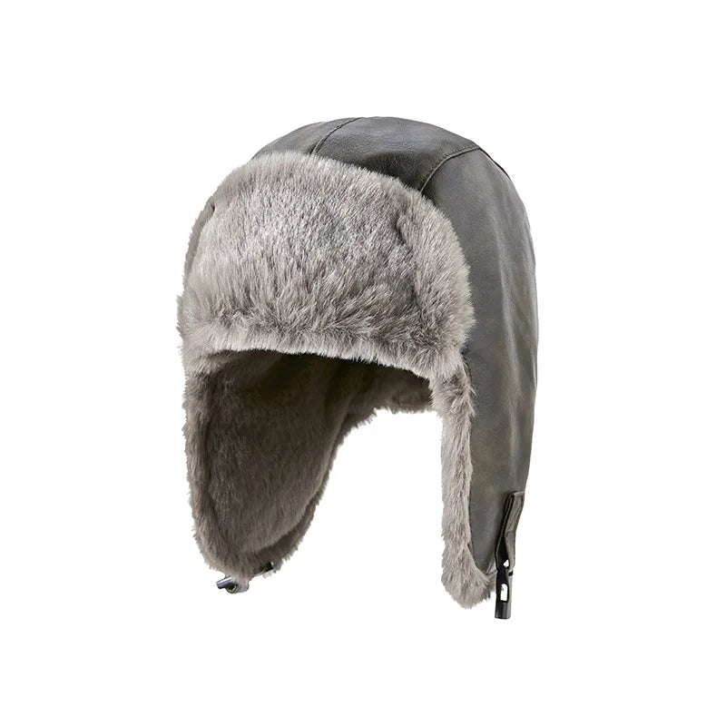 Men Winter Trapper Aviator Trooper Earflap Warm Russian Waterproof Ski Hat Women Bomber Cap Ear Protectors Dad Thick Fleece Hats