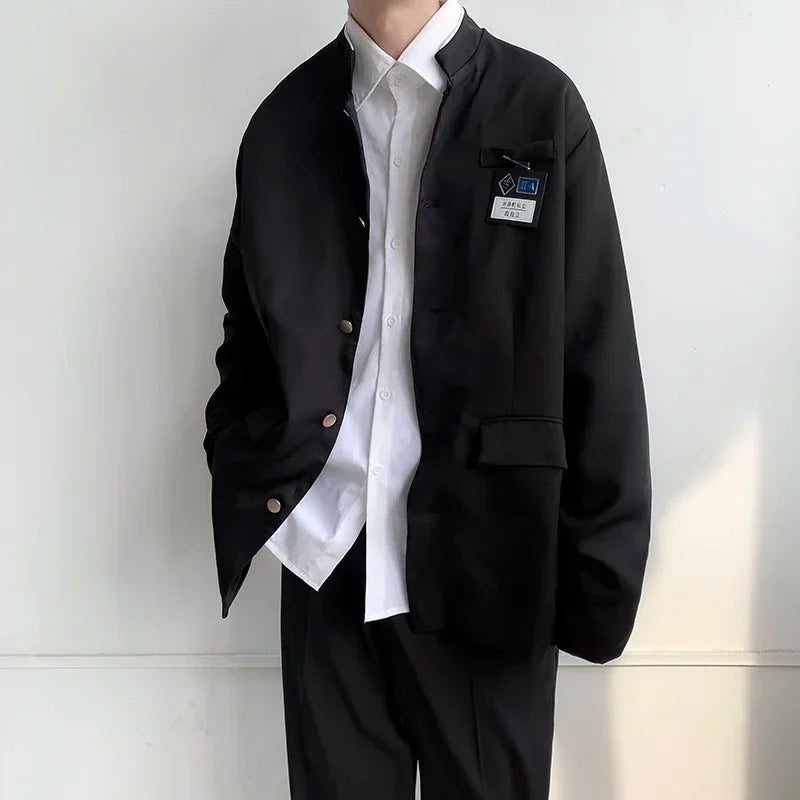 Spring Men's Casual Jacket Small Suit Japanese Style DK Uniform Student Coat Gakuran Youth Fashion Clothing