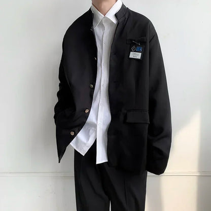 Spring Men's Casual Jacket Small Suit Japanese Style DK Uniform Student Coat Gakuran Youth Fashion Clothing