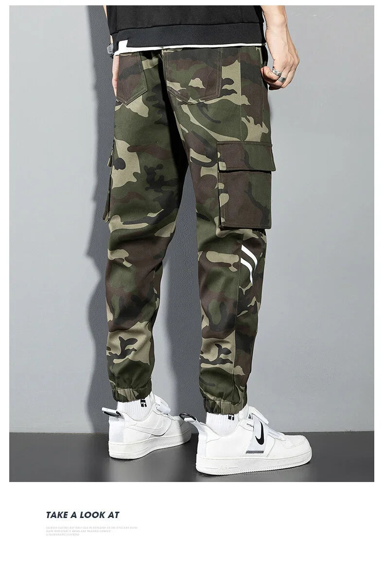 New Korean Fashion Style Casual Pants Men Cotton Cargo Trousers Male Plus Size Camouflage Streetwear Y2K Harem Jogger Camo Trend