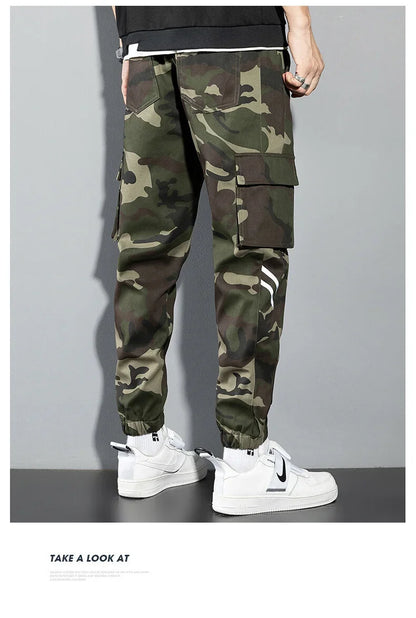New Korean Fashion Style Casual Pants Men Cotton Cargo Trousers Male Plus Size Camouflage Streetwear Y2K Harem Jogger Camo Trend