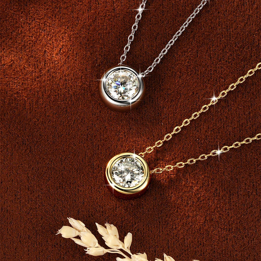 Certified 4mm-7.5mm Bubble Moissanite Necklace Sparkling Solitaire Lab Diamond Pendant Necklaces for Women Jewelry