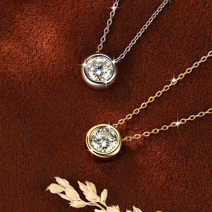 Certified 4mm-7.5mm Bubble Moissanite Necklace Sparkling Solitaire Lab Diamond Pendant Necklaces for Women Jewelry