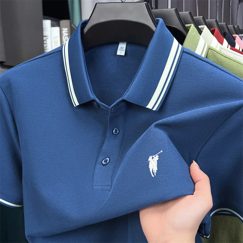 100% cotton luxury brand short sleeve polo shirt men new classic pony embroidery summer T-shirt high-end fashion casual Paul top