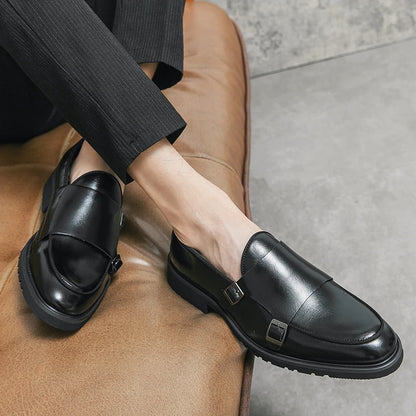2026 Man Split Leather Shoes Rubber Sole Man Business Office Male Dress Lether Shoes Genuine Leather Wedding Party Shoes Plus 46
