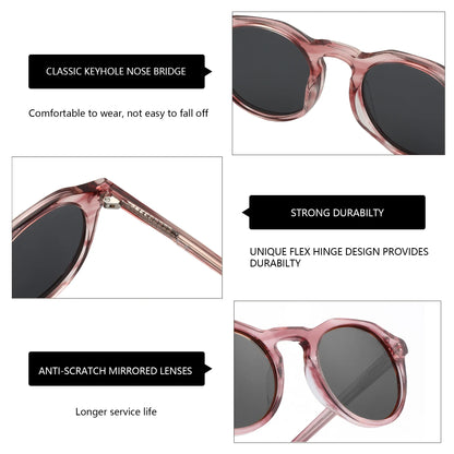 Fashion Acetate Polarized Sunglasses Round Vintage  Shade UV400 New Men/Women Retro Sun Glasses 600001S