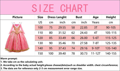 Sleeping Beauty Aurora Princess Dress Cosplay Off Shoulder Kids Gifts Fancy Halloween Party Girl Baby Lace Dress Set
