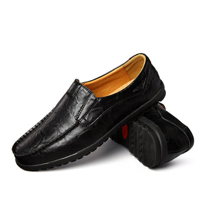 Genuine Leather Men Casual Shoes Brand Soft Italian Men Loafers Moccasins Breathable Slip on Black Driving Shoes Plus Size 37-47