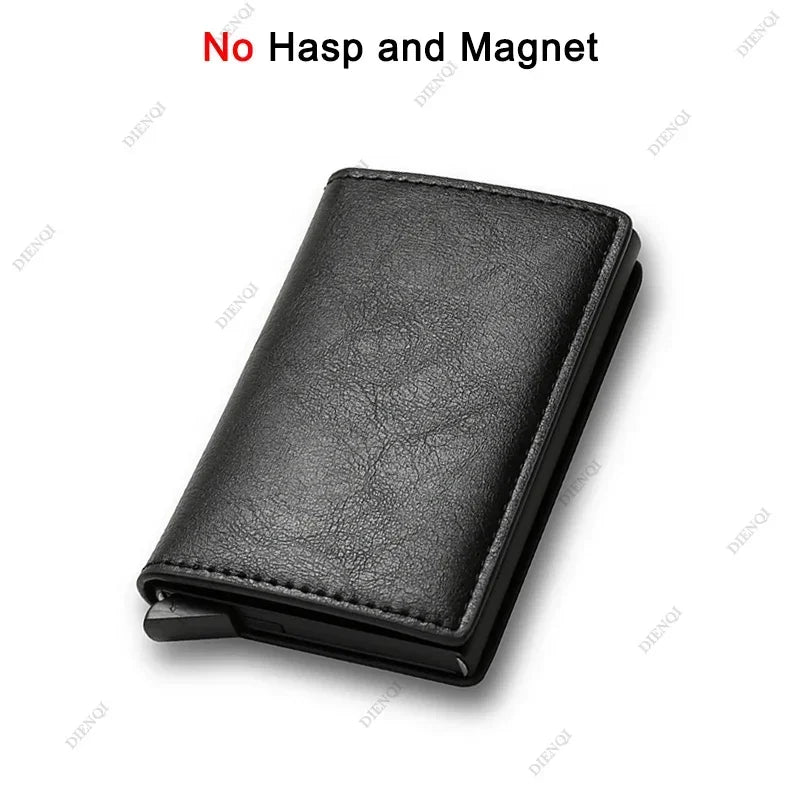 Top Quality Wallets Men Money Bag Mini Purse Male Vintage Brown Leather Rfid Card Holder Wallet Small Smart Wallet Pocket Walet
