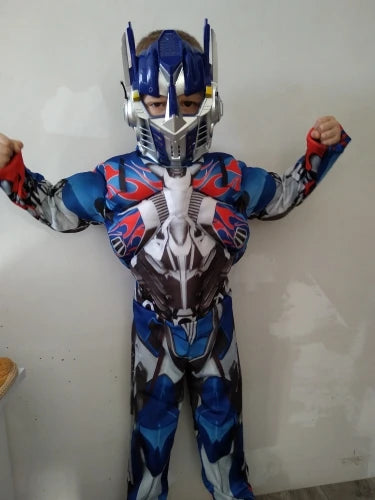Halloween Boys Purim Optimus Muscle Prime Costume Robot Cars Jumpsuit Boy Superhero Book Week Child Fancy Dress