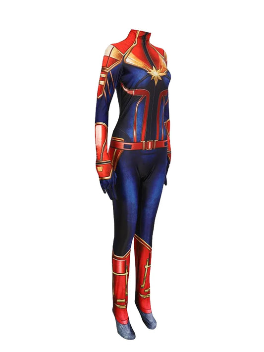 Super Hero Cos Anime Carol Danvers Cosplay Jumpsuit Spider Cosplay Costume Avengers Halloween For Kids Boys Women Party Hero Cos