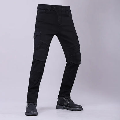New Men's Winter Riding Motorcycle Cargo Pants Male Outdoor Riding Jeans Moto Protective Gear With Hip Knee Gear Long Trousers