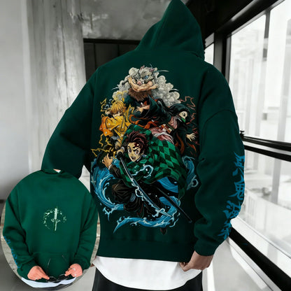 Demon Slayer: Kimetsu no Yaiba Men Hoodie Sweatshirt Japanese Anime Spring Autumn Winter Boy Long-sleeved Parent-child Outfit